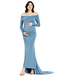 Motherhood Maternity® Off-Shoulder X-Small Maternity Maxi Dress in Pink