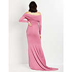 Alternate image 1 for Motherhood Maternity&reg; Off-Shoulder Large Maternity Maxi Dress in Pink