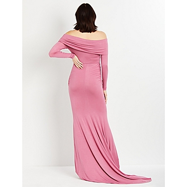 Motherhood Maternity&reg; Off-Shoulder Large Maternity Maxi Dress in Pink. View a larger version of this product image.