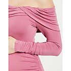 Alternate image 3 for Motherhood Maternity&reg; Off-Shoulder Large Maternity Maxi Dress in Pink
