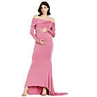 Alternate image 0 for Motherhood Maternity&reg; Off-Shoulder Large Maternity Maxi Dress in Pink