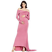 Motherhood Maternity&reg; Off-Shoulder Large Maternity Maxi Dress in Pink