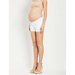 Motherhood Maternity® Jessica Simpson Destructed Maternity Shorts in White