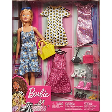 Mattel 18-Piece Barbie&reg; Doll, Fashion, and Accessory Set. View a larger version of this product image.