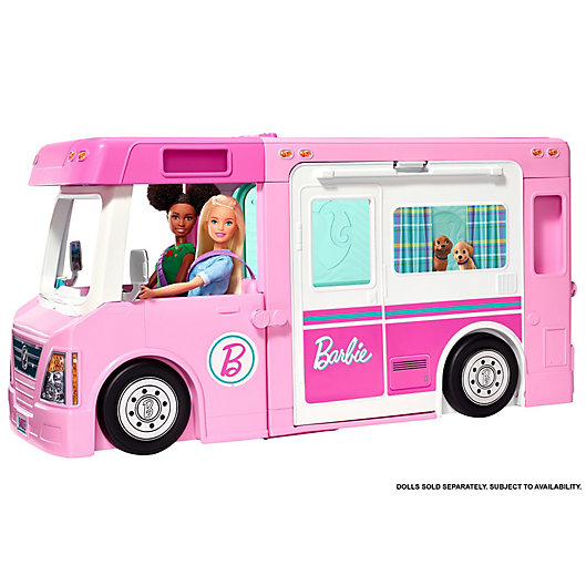 Alternate image 1 for Mattel Barbie® 51-Piece 3-in-1 DreamCamper Vehicle and Accessory Set