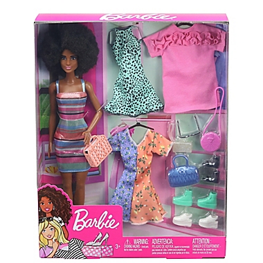 Mattel&trade; 18-Piece Barbie&reg; Black Doll, Fashion, and Accessory Set. View a larger version of this product image.