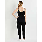 Alternate image 3 for Motherhood Maternity&reg; Small French Terry Jogger Maternity Jumpsuit in Black