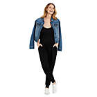 Alternate image 2 for Motherhood Maternity&reg; Small French Terry Jogger Maternity Jumpsuit in Black