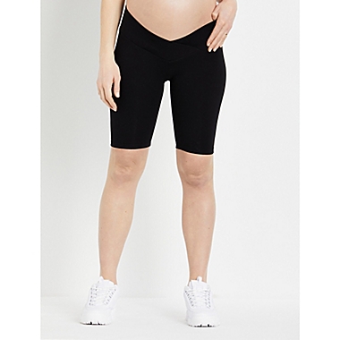Motherhood Maternity&reg; Under Belly Maternity Bike Short in Black. View a larger version of this product image.