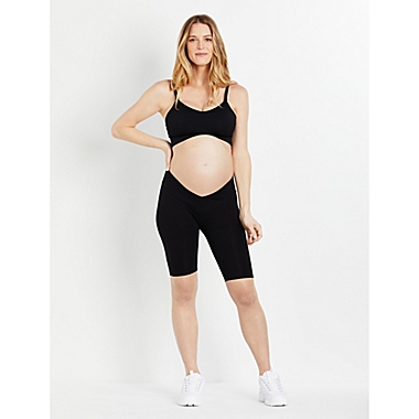 Motherhood Maternity&reg; Under Belly Maternity Bike Short in Black. View a larger version of this product image.