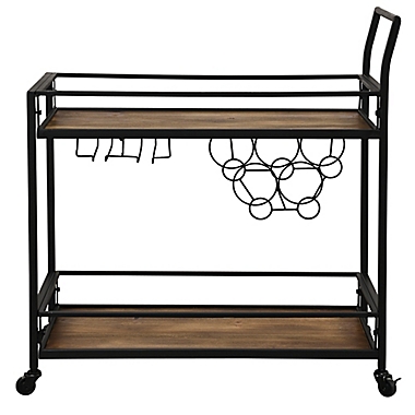 FirsTime&reg; Gardner Industrial Bar Cart in Black. View a larger version of this product image.