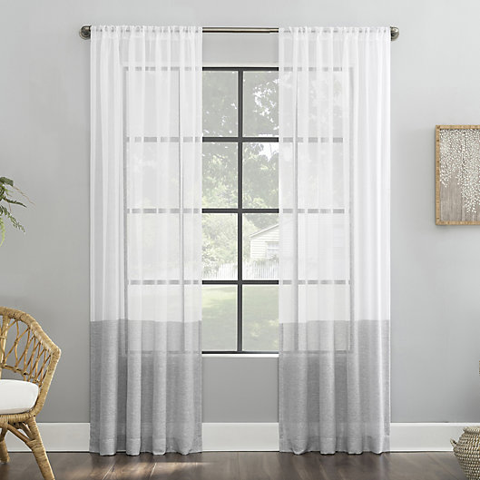 Alternate image 1 for Clean Window® Color Block Accent Anti-Dust Sheer Window Curtain Panel