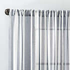 Alternate image 2 for Clean Window&reg; Leno Weave Stripe Anti-Dust Sheer 96-Inch Window Curtain Panel in Indigo