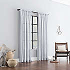 Alternate image 1 for Clean Window&reg; Leno Weave Stripe Anti-Dust Sheer 96-Inch Window Curtain Panel in Indigo