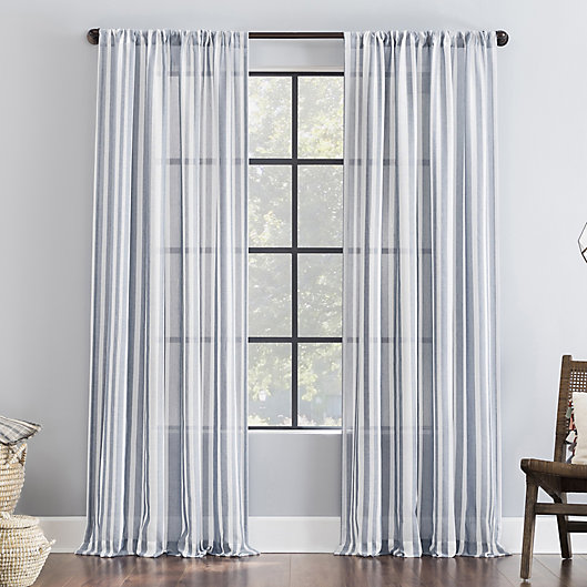 Alternate image 1 for Clean Window® Leno Weave Stripe Anti-Dust Sheer Window Curtain Panel