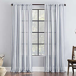 Clean Window® Leno Weave Stripe Anti-Dust Sheer 63-Inch Window Curtain Panel in Indigo
