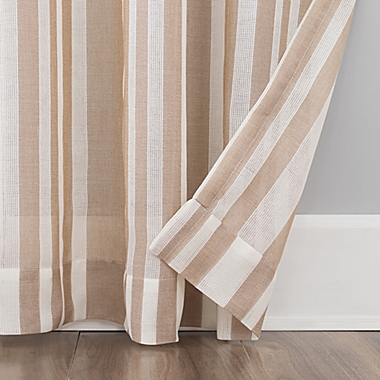 Clean Window&reg; Leno Weave Stripe Anti-Dust Sheer 84-Inch Window Curtain Panel in Pecan. View a larger version of this product image.