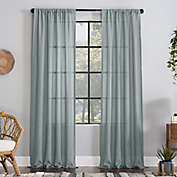 Clean Window&reg; Crushed Texture Anti-Dust Sheer Linen Blend Window Curtain Panel