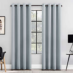 Clean Window® Anti-Dust Room Darkening Grommet 84-Inch Window Curtain Panel in Silver Blue