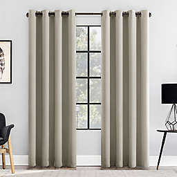 Clean Window® Anti-Dust Room Darkening Grommet 96-Inch Window Curtain Panel in Stone