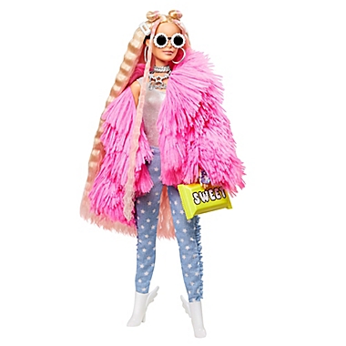 Mattel&reg; Barbie&trade; Pink Fluffy Jacket Extra Doll. View a larger version of this product image.