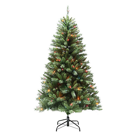Alternate image 1 for H for Happy™ 6-Foot Spruce Pre-Lit Artificial Value Christmas Tree in Green