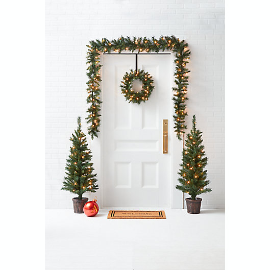 Alternate image 1 for 6-Piece Christmas Pre-Lit Porch Greenery Set in Green