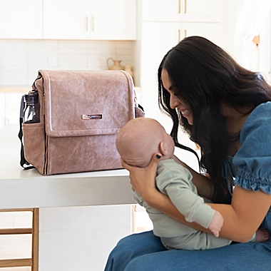 Petunia Pickle Bottom&reg; Boxy Backpack Diaper Bag in Dusty Rose Leatherette. View a larger version of this product image.