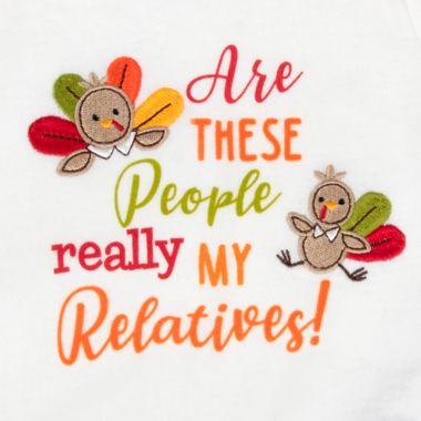Baby Essentials&reg; Size 3T Relatives Thanksgiving T-Shirt in White/Orange. View a larger version of this product image.