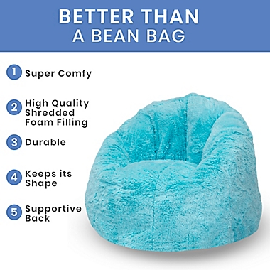 Delta Children&reg; Cozee Fluffy Kids Chair in Aqua. View a larger version of this product image.