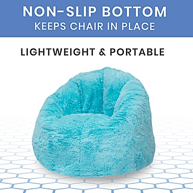 Delta Children&reg; Cozee Fluffy Kids Chair in Aqua. View a larger version of this product image.