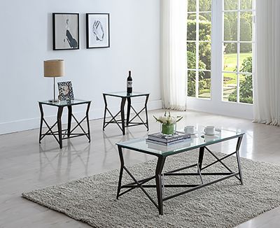 K&amp;B Furniture 3-Piece Coffee Table Set