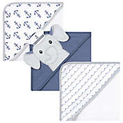 Hudson Baby&reg; 3-Pack Sailor Hooded Towel Set in Blue