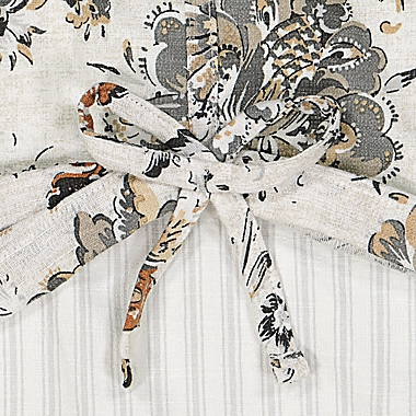 B&W Double Layered Jacobean Floral Valance. View a larger version of this product image.