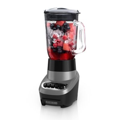 Black &amp; Decker&trade; Power Crush 6-Cup Blender in Silver with Glass Jar