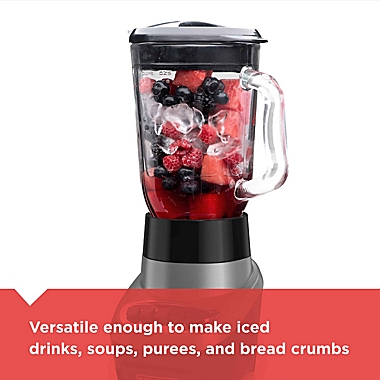 Black &amp; Decker&trade; Power Crush 6-Cup Blender in Silver with Glass Jar. View a larger version of this product image.