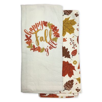 Pumpkin Spice Life Whimsical Fall Autumn Dish Kitchen Hand Guest Cotton Towel 