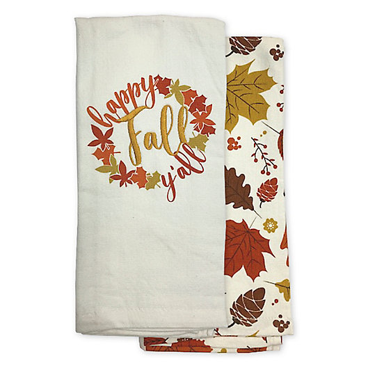 Alternate image 1 for Happy Fall Y'all Kitchen Towels (Set of 2)