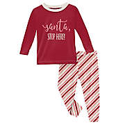 KicKee Pants&reg; 2-Piece Santa Stop Here Pajama Set in Red