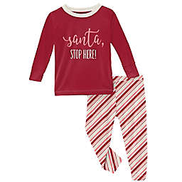 KicKee Pants® 2-Piece Santa Stop Here Pajama Set in Red
