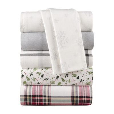 Bee Willow Cotton Flannel Sheet Set, King Bed Flannel Sheets