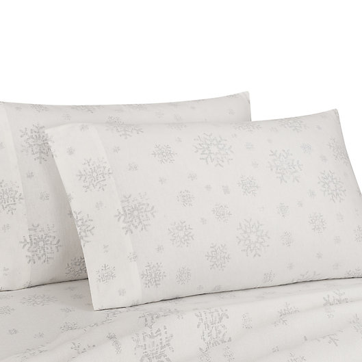 Alternate image 1 for Bee & Willow™ Cotton Flannel King Pillowcases in Snowflake (Set of 2)