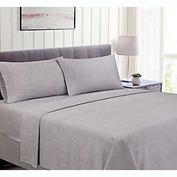 Bee & Willow™ Home Cotton Flannel Twin Sheet Set in Heather Grey