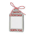 Alternate image 0 for 4.1-Inch Santa&#39;s Workshop Metal Photo Holder Christmas Ornament in Silver/Red