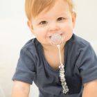 Alternate image 1 for Bella Tunno&trade; Pacifier Clip in Black Marble