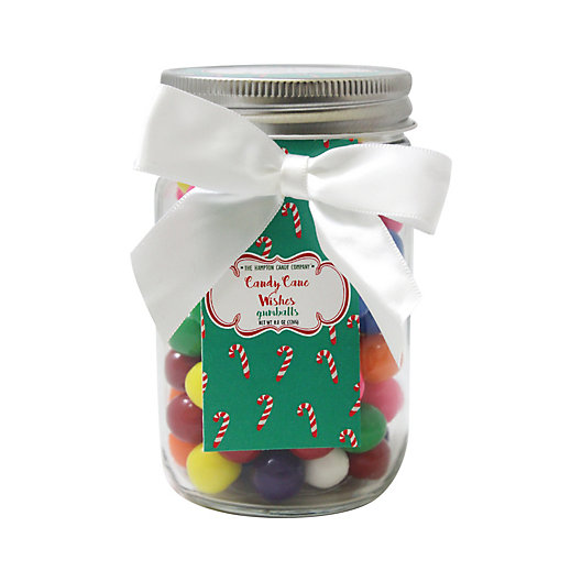 Alternate image 1 for Candy Cane Wishes 6 oz. Peppermint Puff Candy in Glass Mason Jar