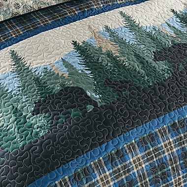 Donna Sharp&reg; Bear Journey 3-Piece Reversible King Quilt Set in Blue. View a larger version of this product image.