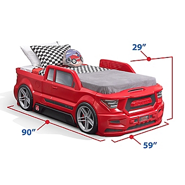 Step2&reg; Turbocharged Truck Twin Bed in Red. View a larger version of this product image.