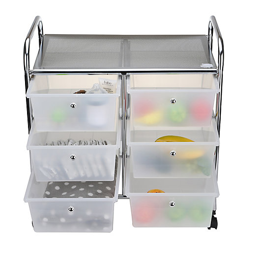 Alternate image 1 for Mind Reader 9-Drawer Rolling Utility Cart in White/Silver