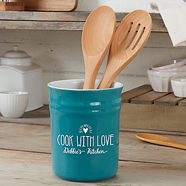 Made With Love Utensil Holder in Blue. View a larger version of this product image.